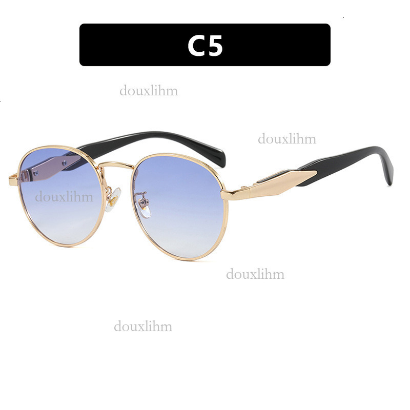 Luxury Brand Designer Fashion Accessories European And American Round Sunglasses For Women Ins Street Style 2026 New Trendy Metal Sunglasses Retro Sun - view 9