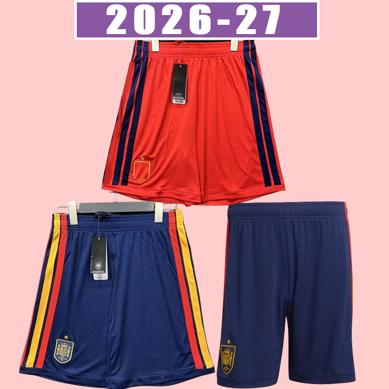 2026 Spain soccer shorts Espana ANSU FATI ASENSIO MORATA FERRAN KOKE GAVI AZPILICUETA C.SOLER 23 RAMOS football pants men fans version home away 2027 goalkeeper