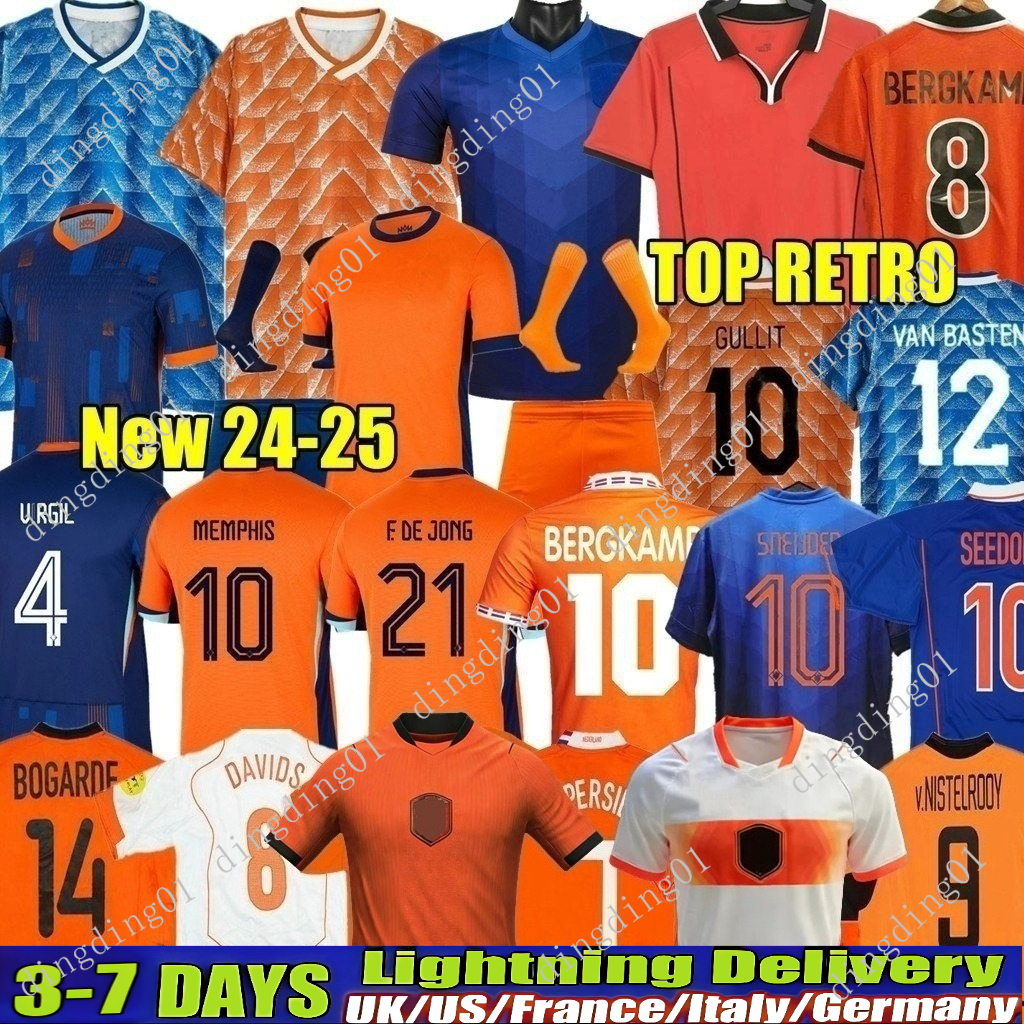 Gullit 1988 Retro 24 25 26 27 Netherlands soccer jersey F. DE JONG Holland DE LIGT football shirt XAVI vintage men kids kit Classic 2010 2014 2008 Van Basten 1996 Bergkamp