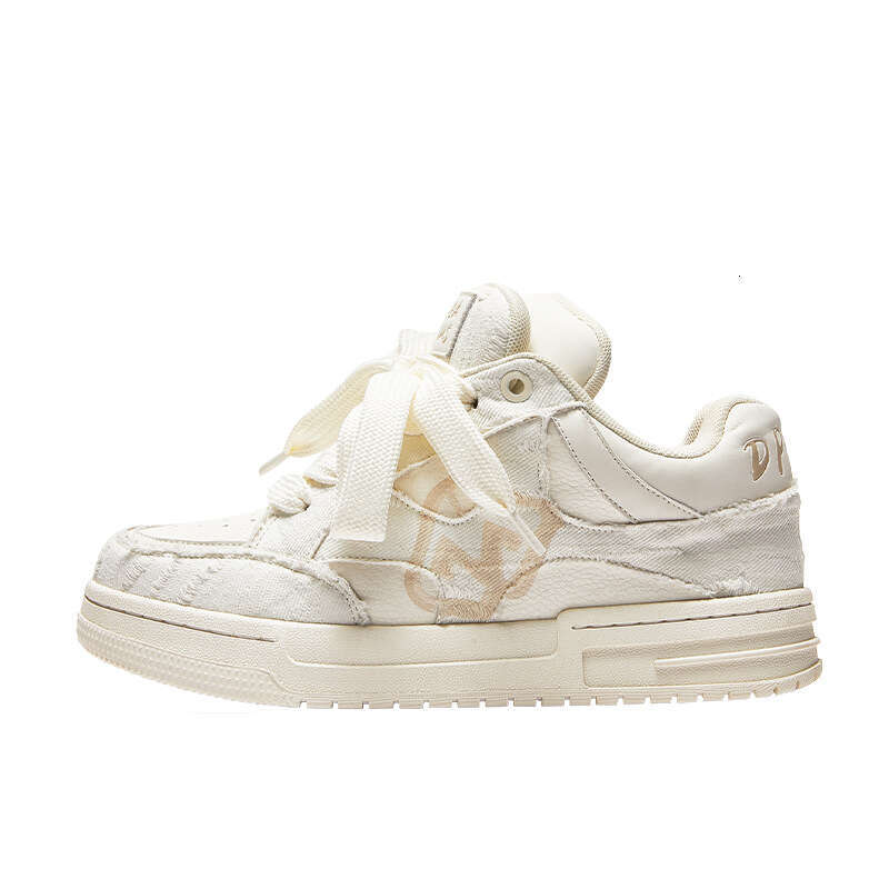 Destroy Aesthetics Double Tongue National Trend Men's Trendy Board Loafers Unisex White Shoes