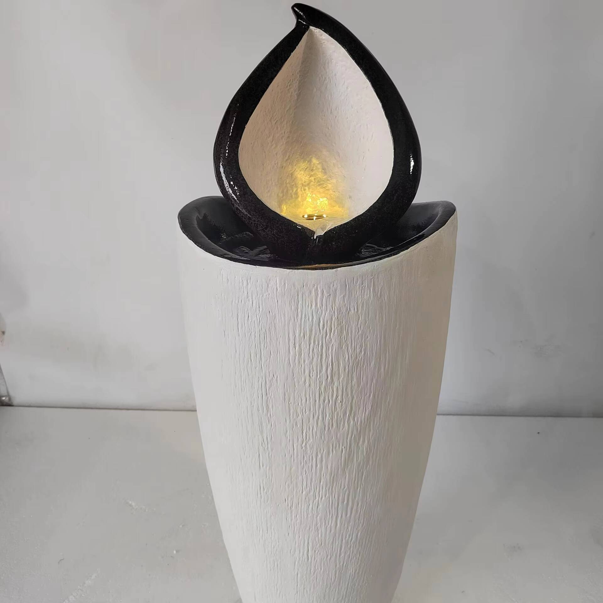 Modern Solar Powered Water Fountain with Led Lights Garden Backyard Decoration