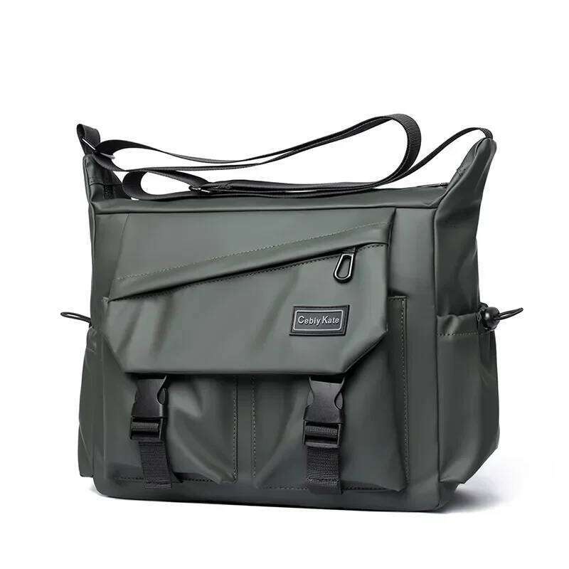 Men Shoulder Bag Solid Waterproof Firm Snap Multi-Pocket Casual Crossbody Bags for Unisex Flap Large Capacity XJ260109