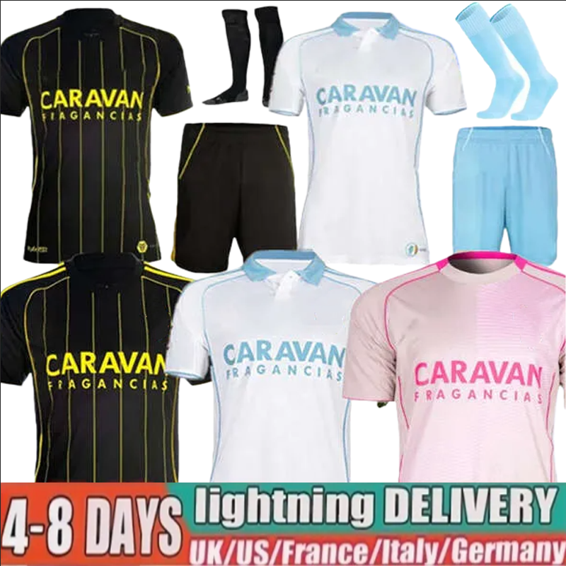 3XL 4XL Fans 25 26 Soccer Jerseys Real Zaragoza RATON Men kids kit 2025 2026 NARVAEZ ZAPATER BERMEJO FRANCHO Football Shirts