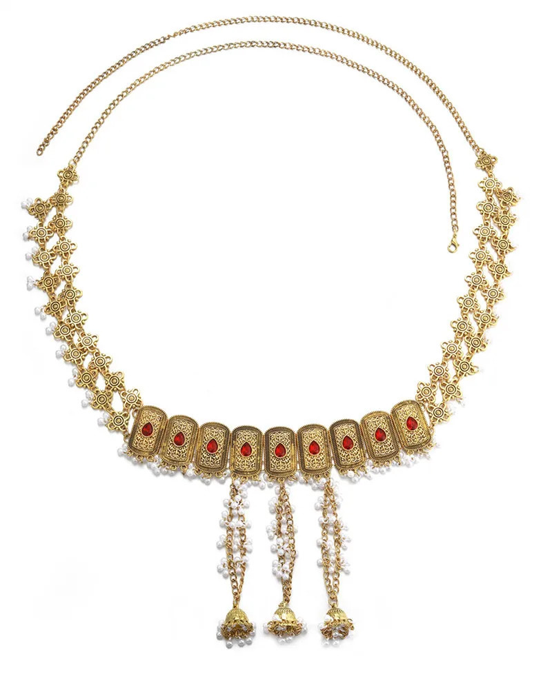 Vintage Belly Chain For Women Simulated Pearl Beads Bell Body Jewelry Ethnic Handmade Womens Jewelry Gift Festive Party Favor 260107
