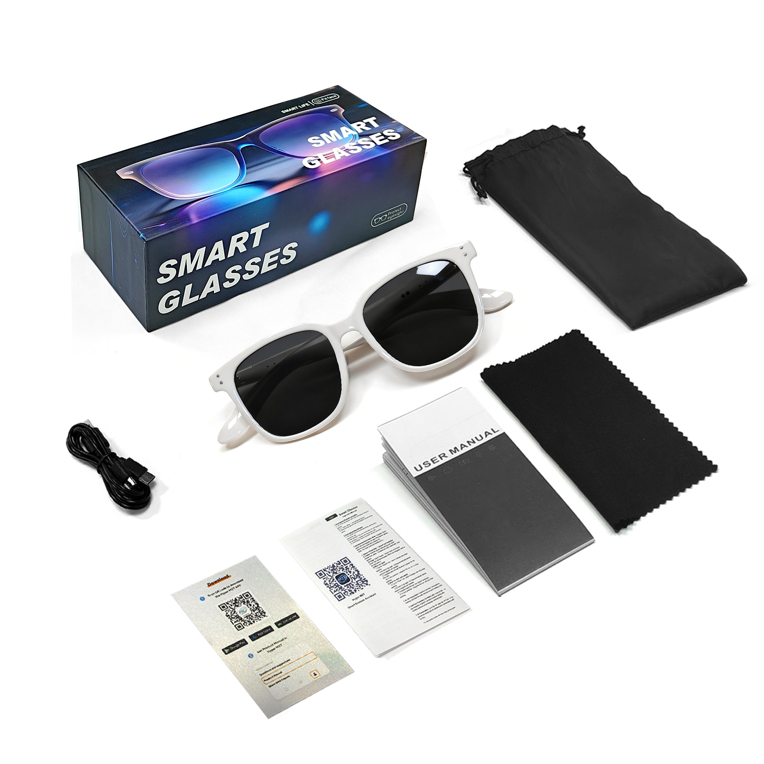 New AI Translation Fashion Bluetooth Sunglasses Real time Translation in Over 100 Languages Smart Sunglasses for Music Listening and Calls