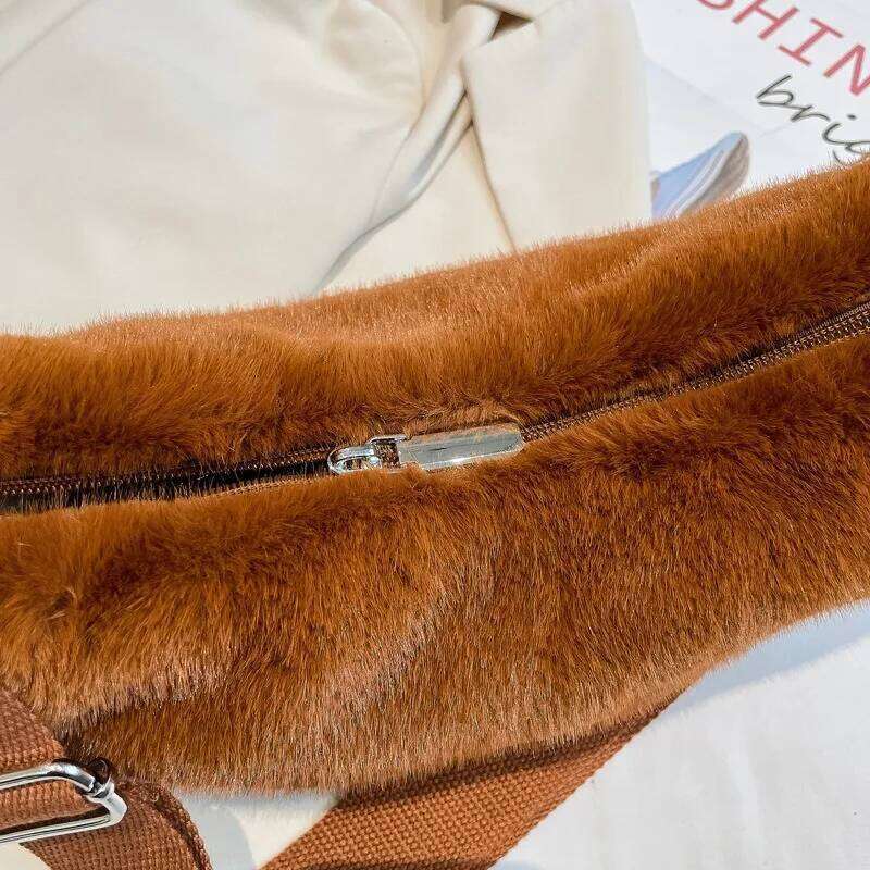 Autumn/Winter Women's Fuzzy Casual Versatile Shoulder Stylish Lightweight Crossbody Bag Fur-Trimmed Dumpling-Shaped Bags XJ260109