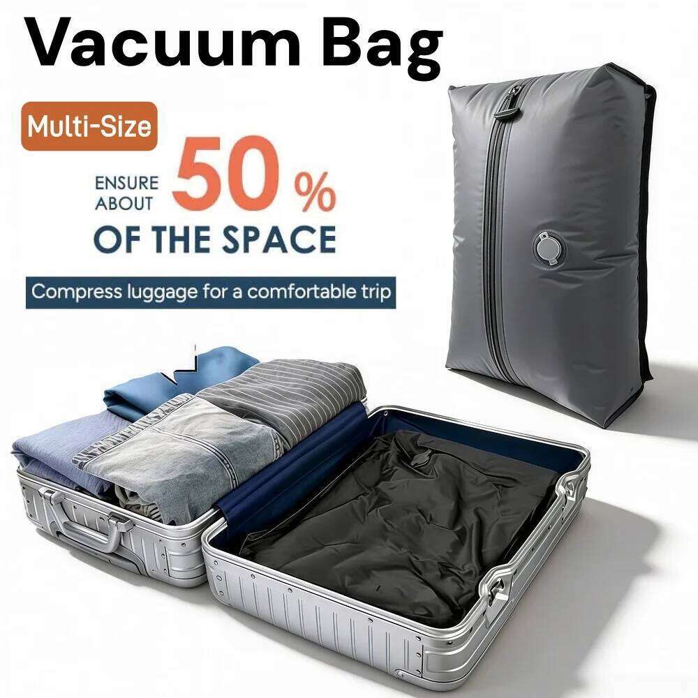 Travel TPU Space Saving Compression for Suitcase Backpack Reusable Splash Proof Vacuum Bag 26N0109
