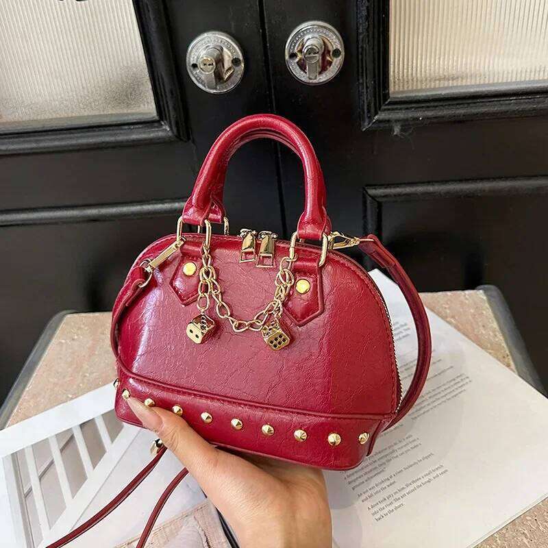 Rivet Crossbody for Women, Personalized Shoulder Bag, Trendy Ins Shell Bag XJ260109