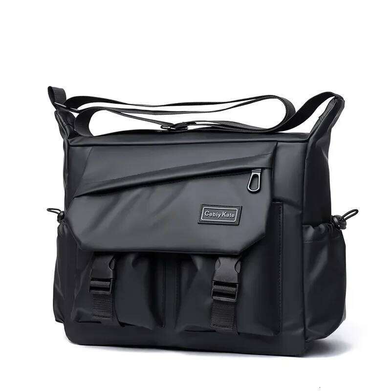 Men Shoulder Bag Solid Waterproof Firm Snap Multi-Pocket Casual Crossbody Bags for Unisex Flap Large Capacity XJ260109
