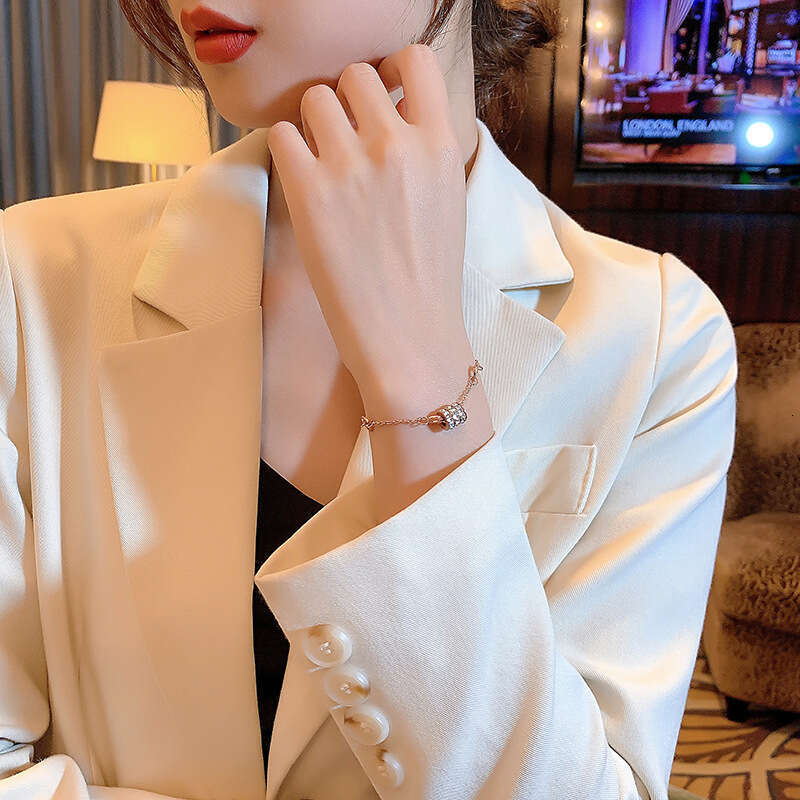 Full Diamond Small Waist Titanium Steel Bracelet for Women Niche Non-Fading High-End Hot-Selling Jewelry Wholesale Slave Bracelets