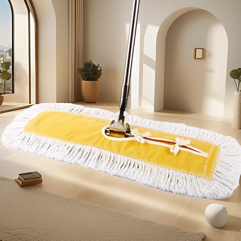 Large Flat-Head Dust Mop Ideal for property management and schools Screw-fastened design Dual-purpose for dry and wet cleaning Cleans in one wipe