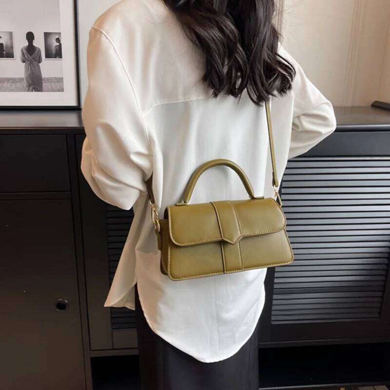 2024 New Trend Luxury Pu Leather Shoulder for Women Handbag Fashion Crossbody Vintage Underarm Bag Small Square Satchel XJ260109