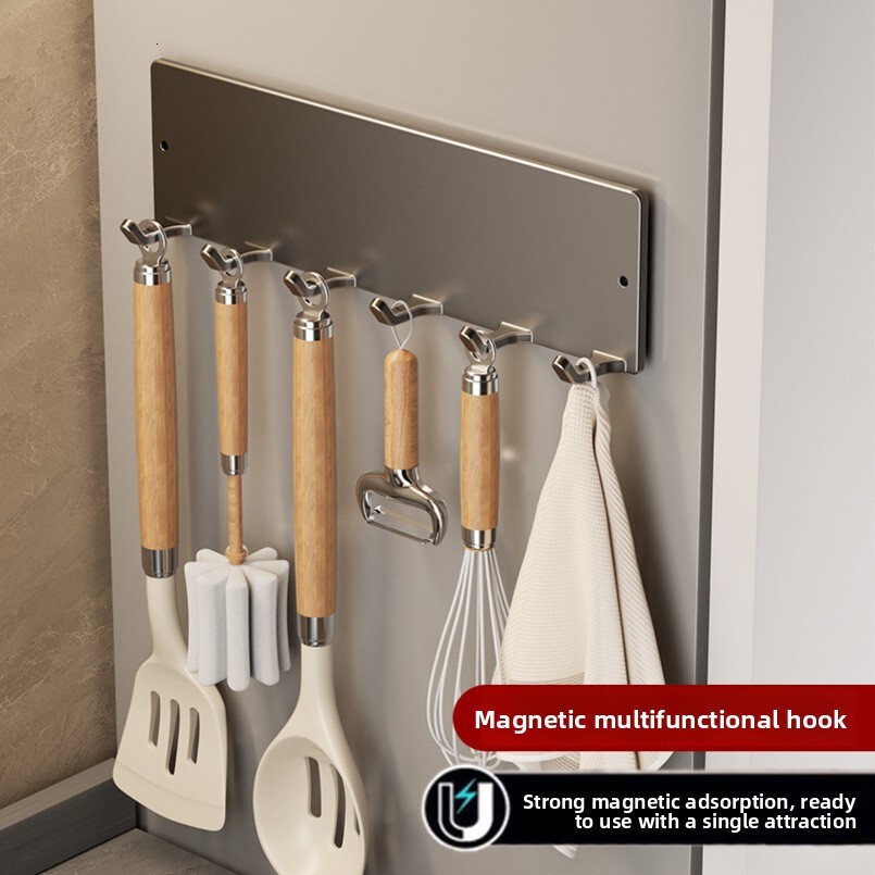 Magnetic Hook No-Drill Enamel Board Pegboard Accessories Kitchen Refrigerator Storage Rack Side Organizer Hanger