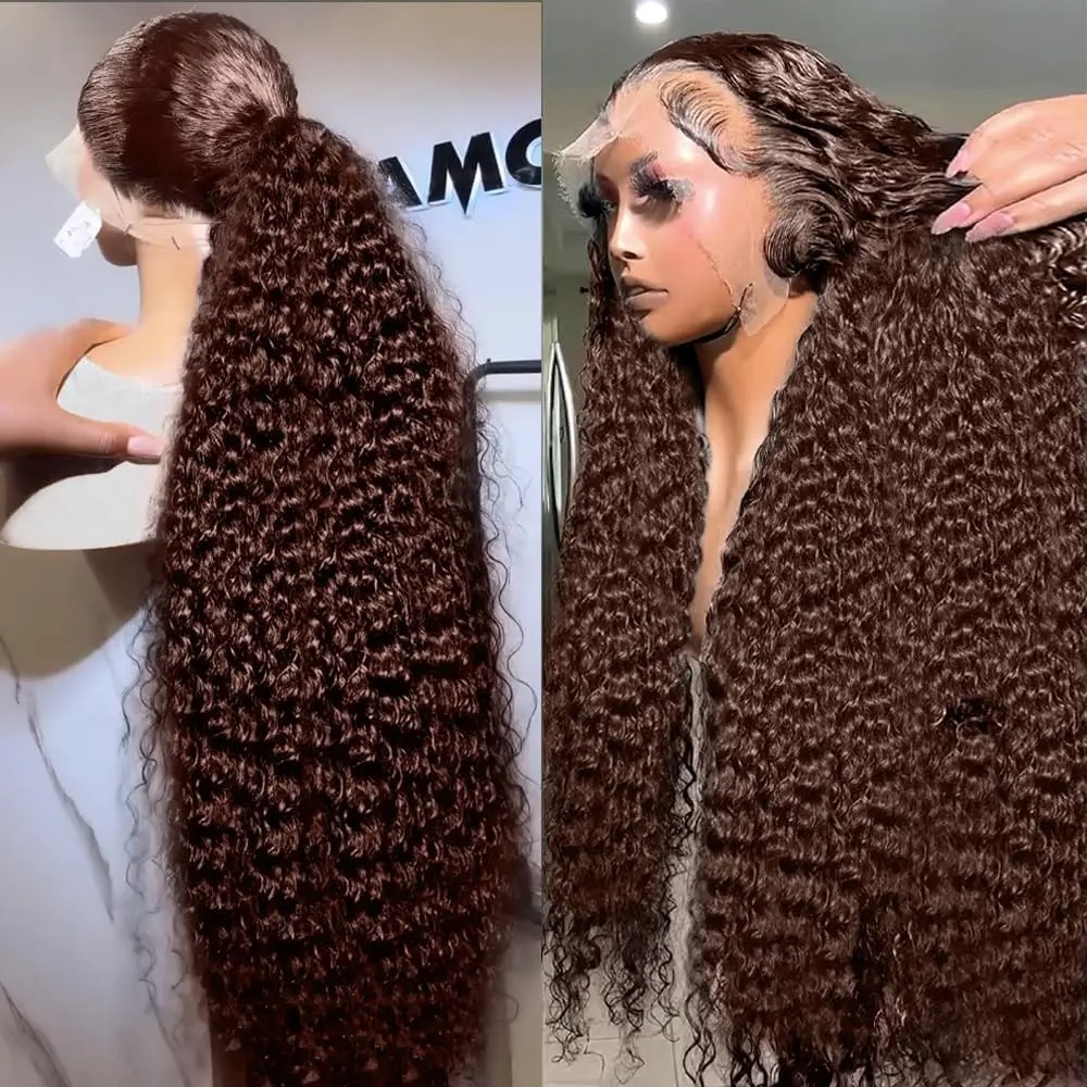 30 40 Inch Curly Human Hair Wigs 360 Full Lace Wigs 13x4 Hd Transparent Lace Front Brazilian Hair Wigs Glueless Wigs Deep Wave Lace Frontal Wigs For W