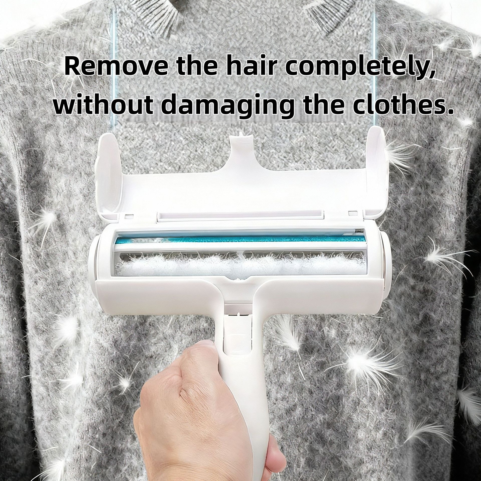 Reusable Pet Hair Remover Brush - Self-Cleaning Lint Roller for Dog/Cat Fur, Portable Fabric Furniture Deshedding Tool