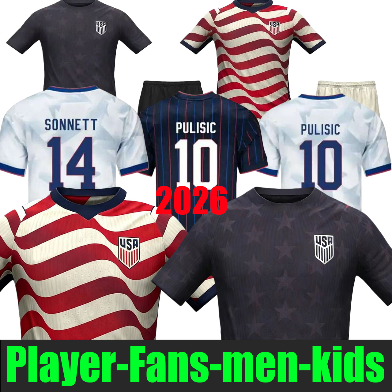 2026 PULISIC MCKENNIE Football Jersey ERTZ ALTIDORE PRESS WOOD MORGAN LLOYD 2025 2026 America Football Shirt United States Camisetas USA USMNT PLAYER Men KitS 888
