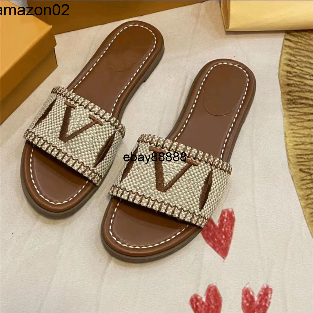 louisly vuittonly Designer Flat Sandals Luxury Slippers Womens Embroider Sandal Flip Flop Letter Slipper lv lvs louievuitton luis vitons viitton vuittonshoe EVSQ