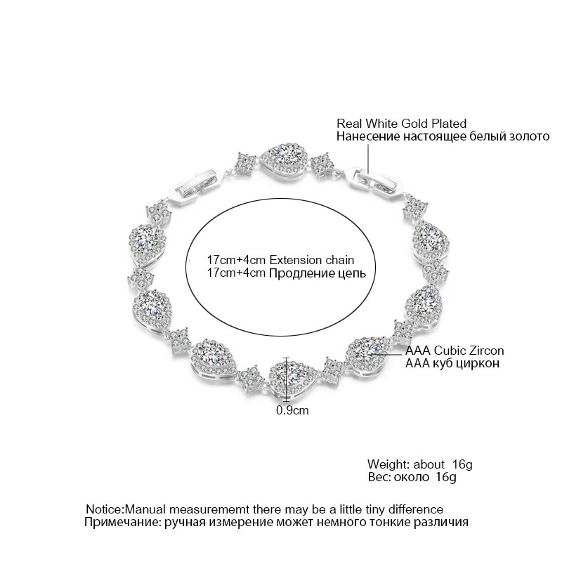 ZAKOL Classic Geometric Water Drop CZ Bracelet for Women Bridal Gorgeous Buling Zircon Party Wedding Jewelry 260108CJ