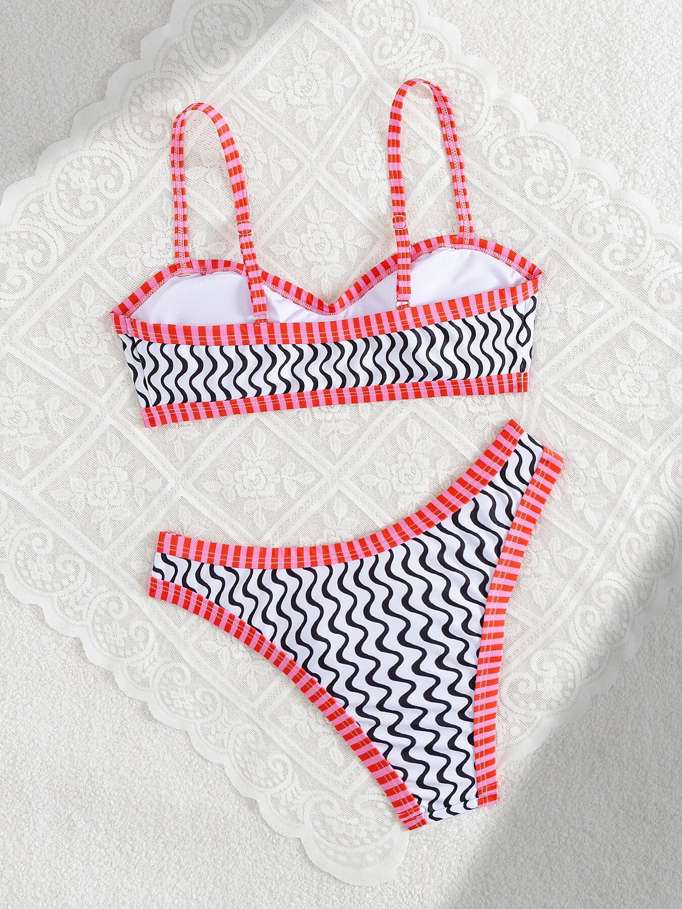 2025 Classical Sport Bikini Women Slipt Swimsuit Fashion Sexy Stripped Biquini Lady Swimwear Bathing Suit Female Beachwear dongdumaoyi
