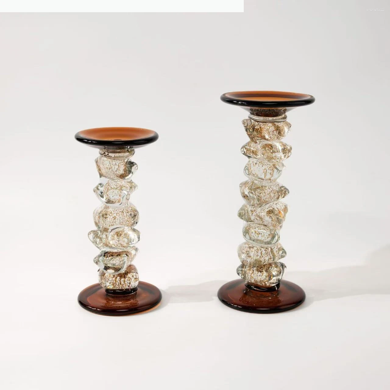 Candle Holders Glass Irregular Transparent Splicing Candelabrum Candlestick Wedding Table Home Decoration Accessories XJ260305