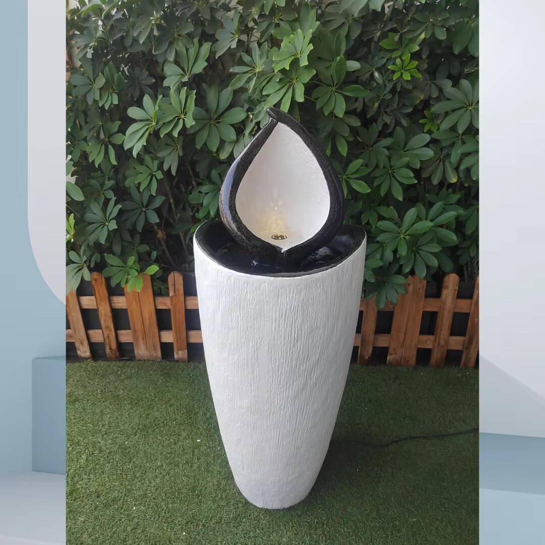 Modern Solar Powered Water Fountain with Led Lights Garden Backyard Decoration