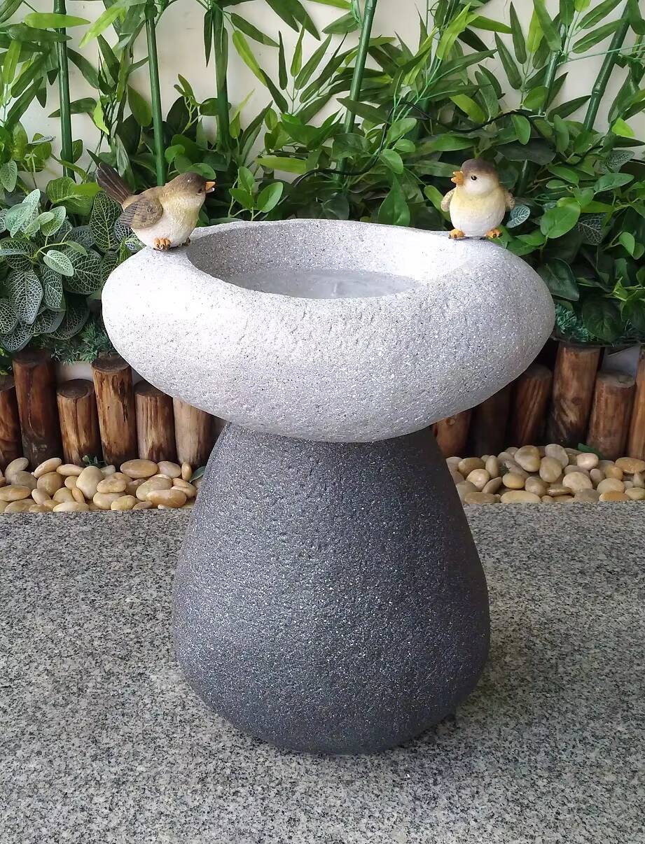 Home Garden Decor Nice Fiberstone Bird Water Fountain