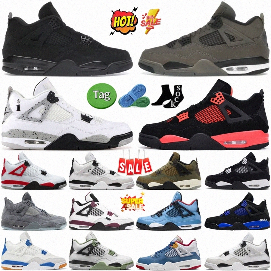 designer jump mans 4 4s 4shoes men basketball shoes sneaker White Cement Rare Fear Undefeated Navy Denim Worn Blue Cave Stone Forget Me5v9G#