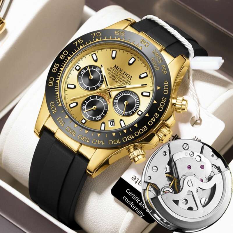 Fashionable hollow mechanical watch, calendar, waterproof quartz watch