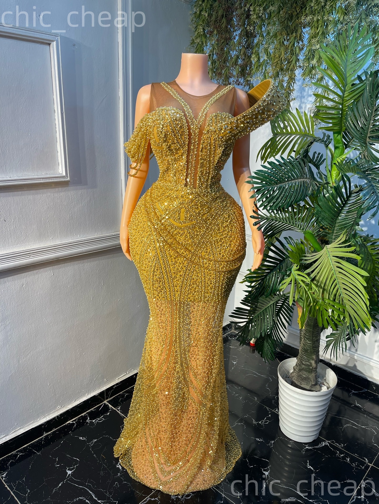 2026 Aso Ebi Mermaid Prom Dresses Sheer Neck Beaded Crystals Sequined Evening Formal Party Second Birthday Engagement Reception Gowns Dress For Specia