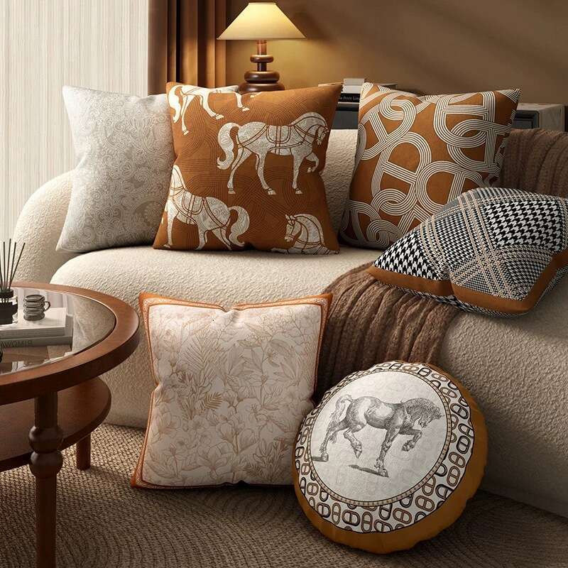 Pillow Case French Cream Style Sofa Living Room Natural Wood Color Cushion Modern Light Luxury Pillow Cover