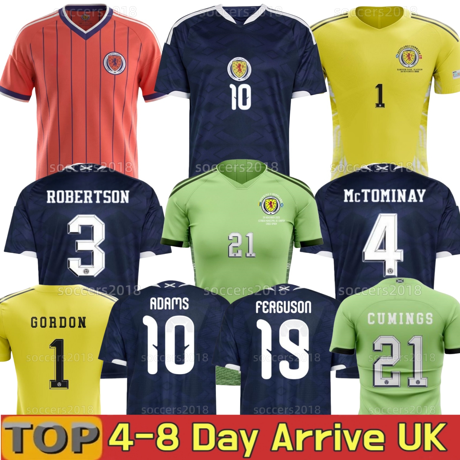 2026 Scotland World Cup MCTOMINAY soccer jersey ADAMS ROBERTSON McTominay McGREGOR SHANKLAND MCGREGOR DYKES ROBERTSON GORDON 26 27 Home Away Player men kids kit 4XL