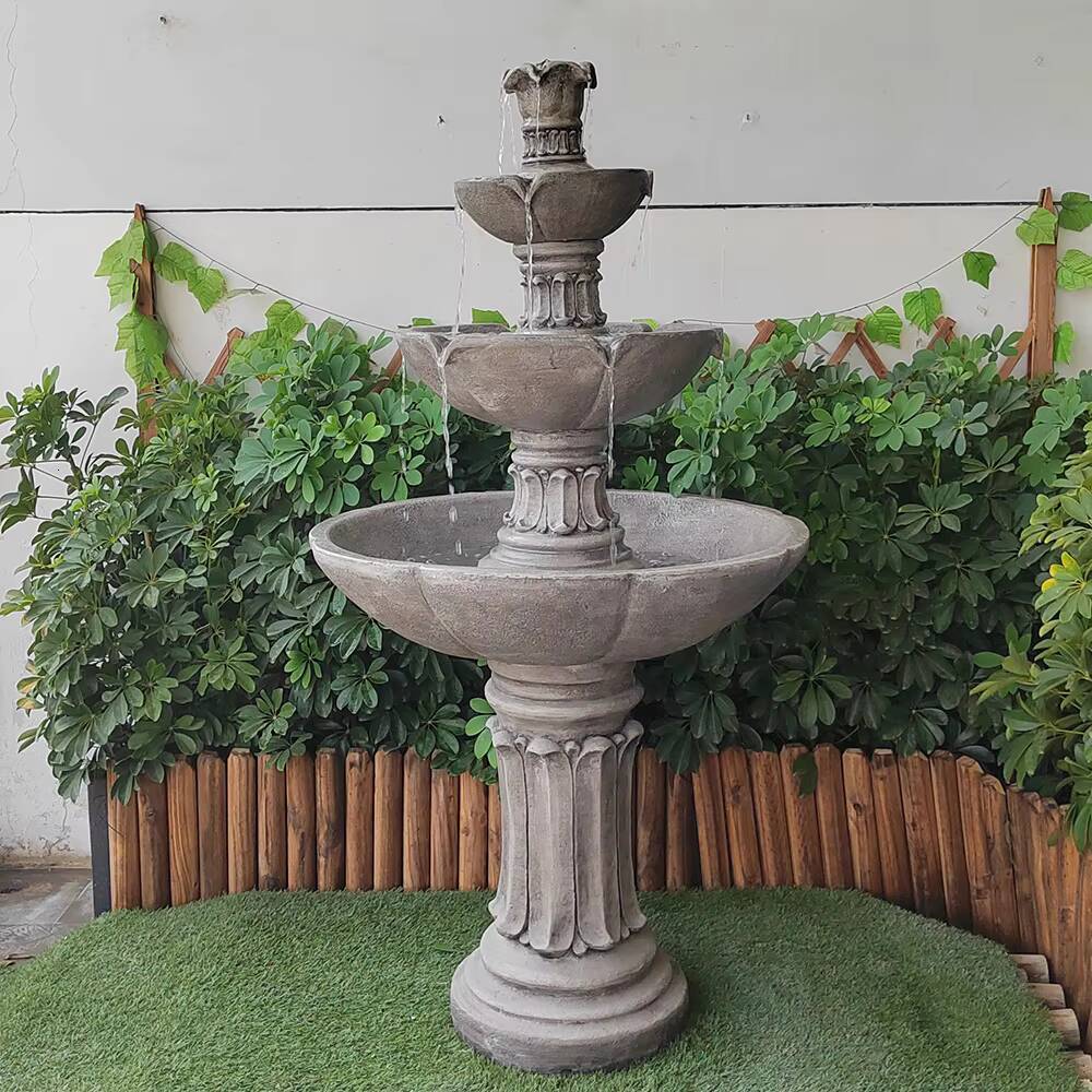 Wholesale Most Popular and Cheap 3 Tier Resin Backyard Water Fountain