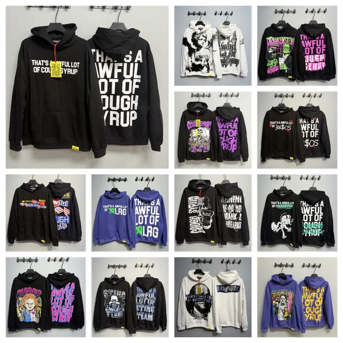 awful lot of caugh syrup mens hoodie designer men caugh syrup hoodiehigh-quality letter print hoodienew autumn and winter style S-XL