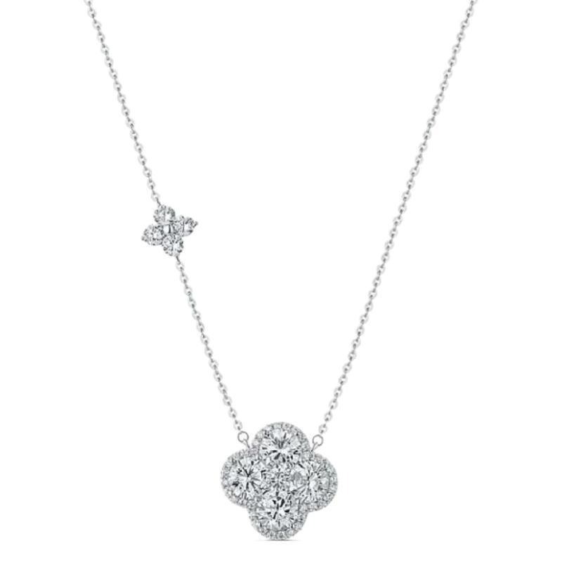 Four Leaf Clover Necklace Women's Light Luxury Jewelry Niche High-end Feeling Collarbone Chain Birthday Gift Accessory Outfit
