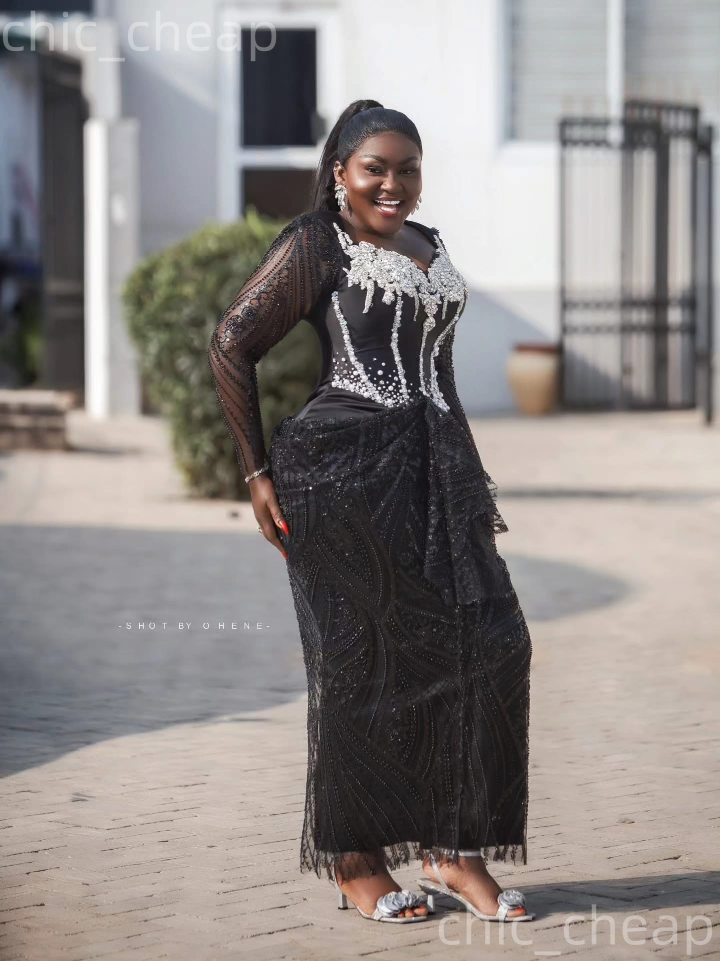 2026 Aso Ebi Black Sheath Prom Dresses Pearls Crystals Ankle Length Evening Formal Party Second Birthday Engagement Reception Gowns Dress For Special 