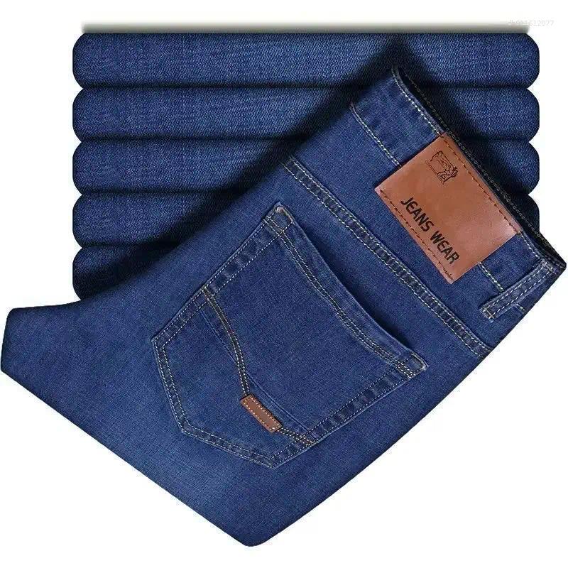 Men's Jeans Soft Straight Denim Pants 2026 Autumn Classic Business Black Biker Overalls Masculino Pantalone Hombre Man Nen Homme