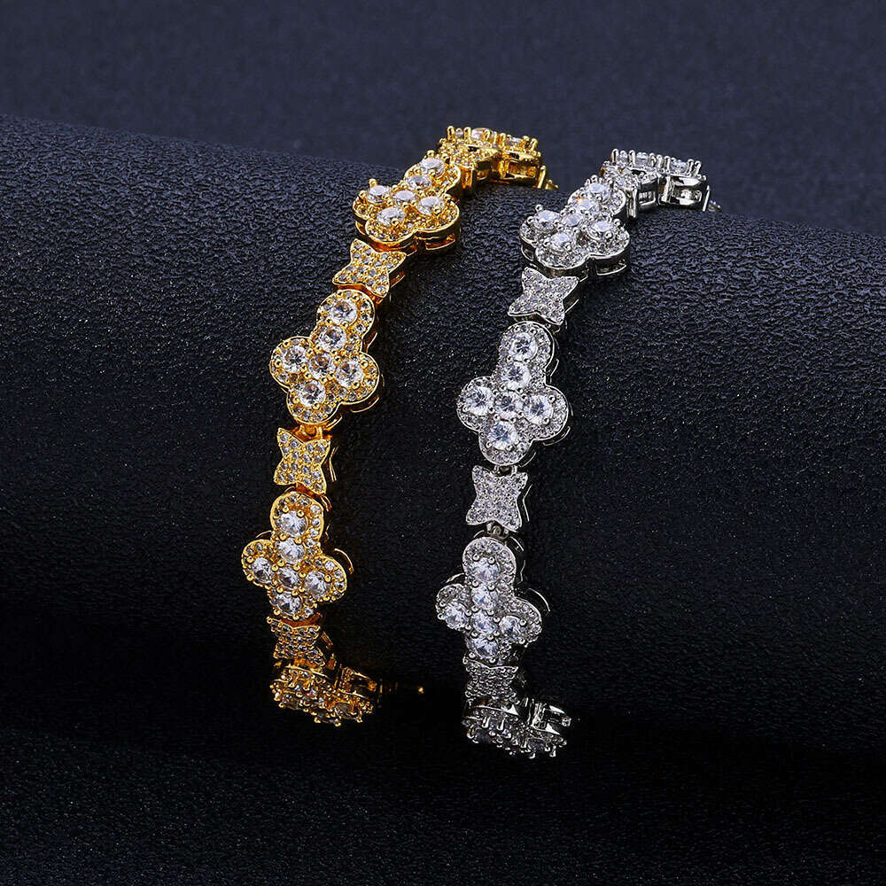 New Design Bling Iced Out Moissanite Thorns Bracelets For Women Men Solid Silver 925 Flower Bracelet High Quality Party Jewelry