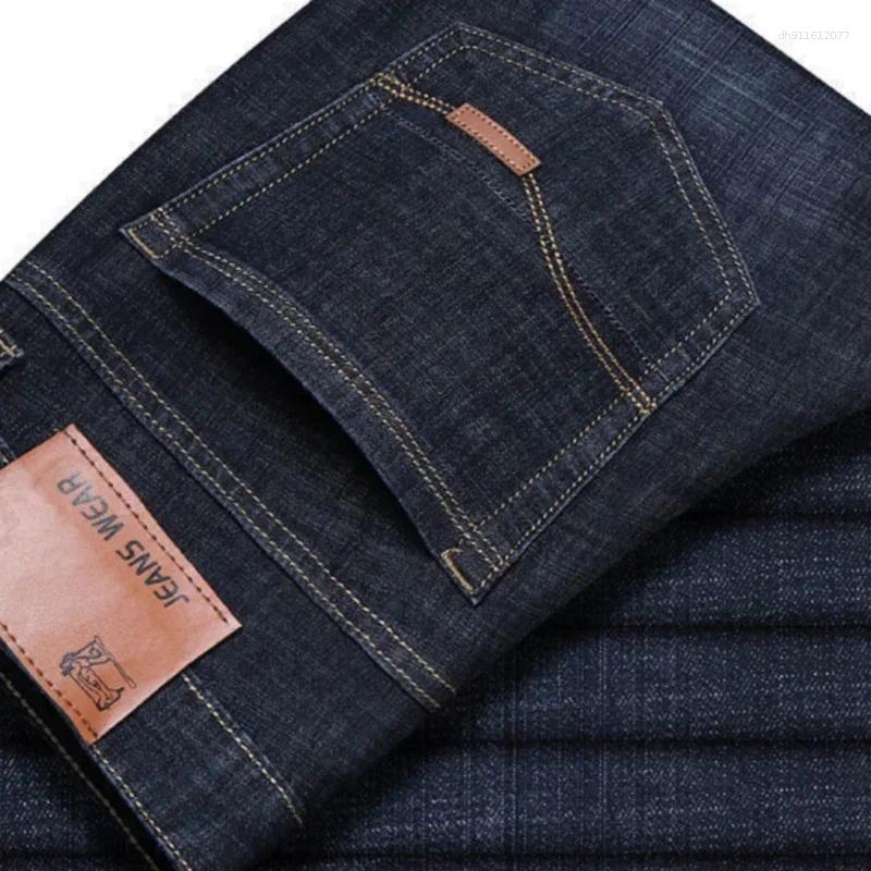 Men's Jeans Soft Straight Denim Pants 2026 Autumn Classic Business Black Biker Overalls Masculino Pantalone Hombre Man Nen Homme