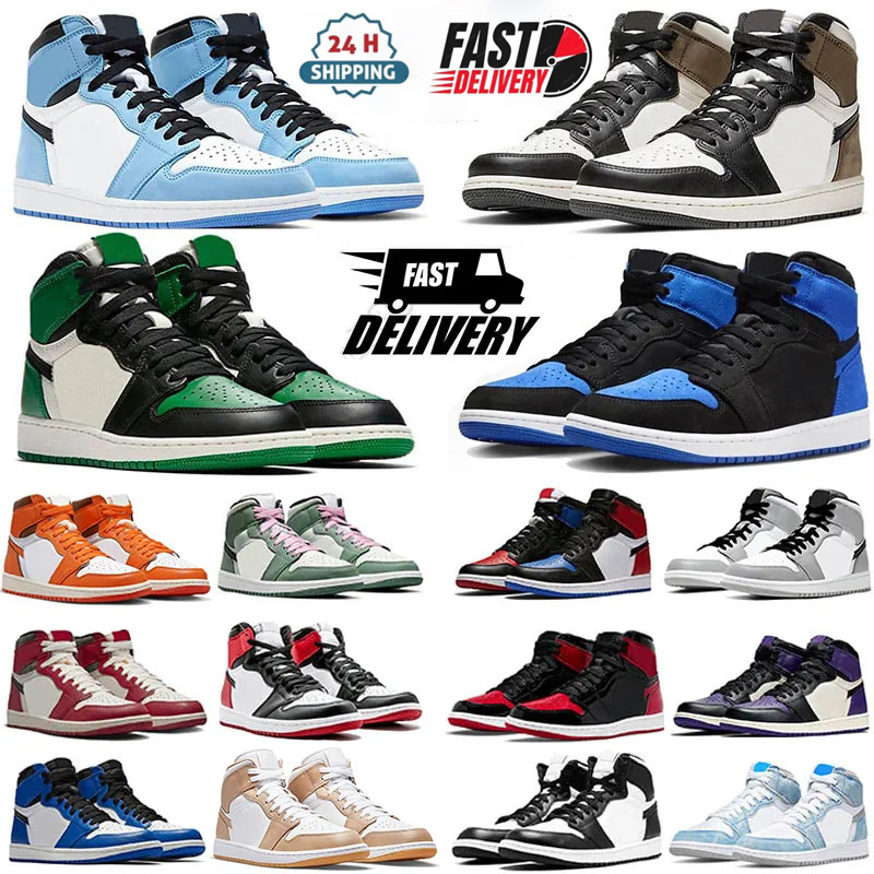 designer 1 basketball shoes men women 1s university blue dark mocha chicago top UNC hyper royal high bloodline satin-snake taupe haze trainers sneakers