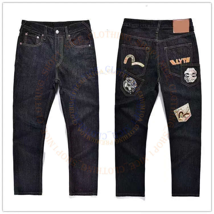 Mens Japanese Evisujeans Fashion Evisuy Jeans With Embroidery Evi Jeans Men Retro Mens Trousers Hipster Stye Sim Fit Straight Leg Denim Jeans Pants For f14
