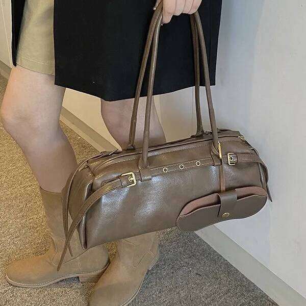 Fashion PU Shoulder Bag Solid Large Capacity Underarm All-match Handbag 2024 Hot Sale Bags for Women Bolsa Muje XJ260109