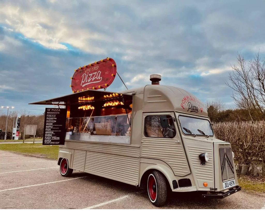 Pizza Food Truck with Wood Fire Pizza Oven, Fully Equipped Trailer Solution