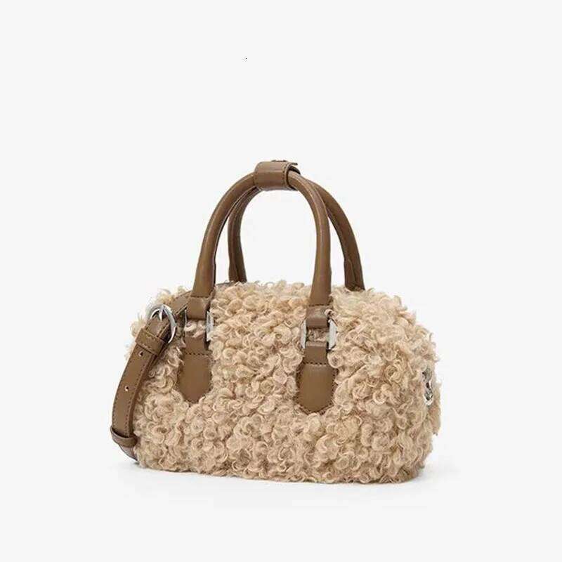 New Arrival Pillow Shaped Fashionable Lamb Fur Handbag Women's Crossbody Autumn Season Small Bag Versatile Design XJ260109