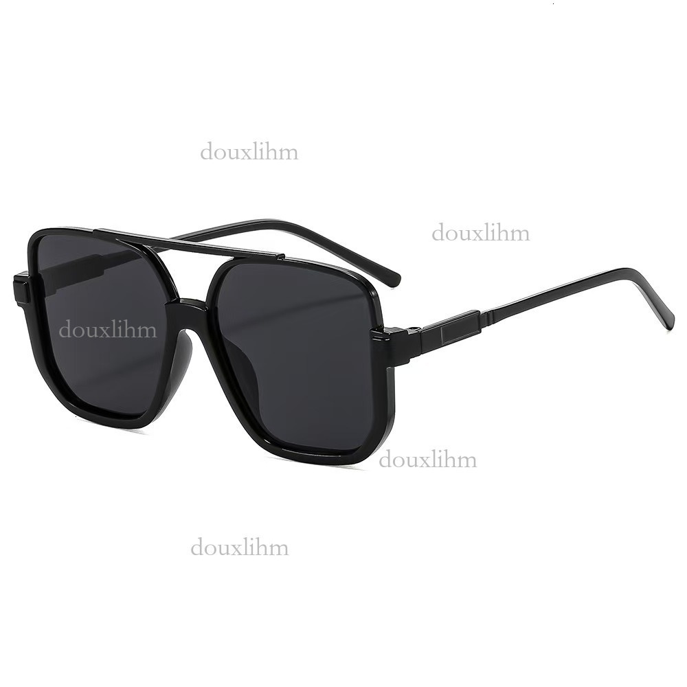 Luxury Brand Designer Fashion Accessories New Style No Makeup Double Bridge Large Frame Anti-blue Light Retro Sunglasses Half Frame Square Women