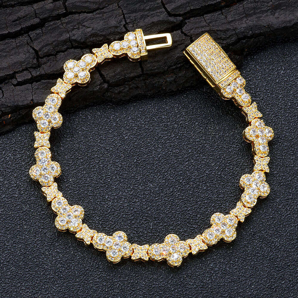 New Design Bling Iced Out Moissanite Thorns Bracelets For Women Men Solid Silver 925 Flower Bracelet High Quality Party Jewelry