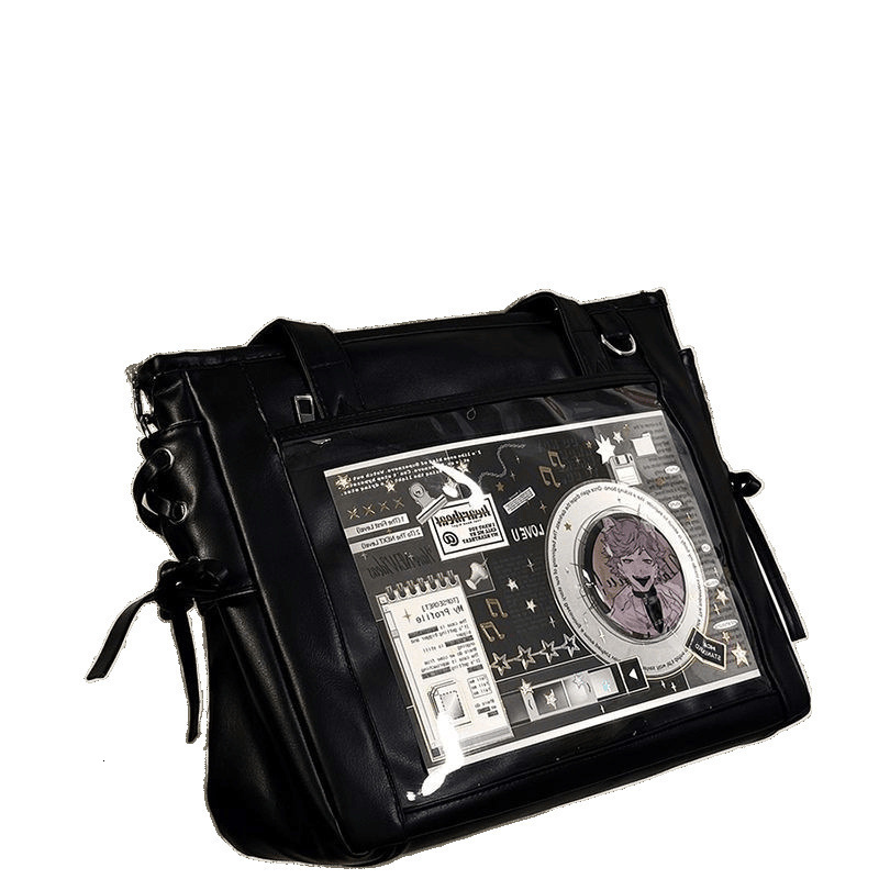 Punk Y2K Ita Bag Women Clear Pocket for 20cm Doll Shoulder Bag Metal Skull Chain Lolita Totes Bag Harajuku Style Girls Handbags