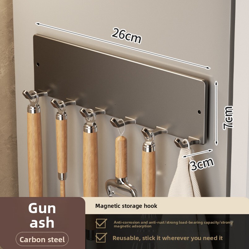 Magnetic Hook No-Drill Enamel Board Pegboard Accessories Kitchen Refrigerator Storage Rack Side Organizer Hanger