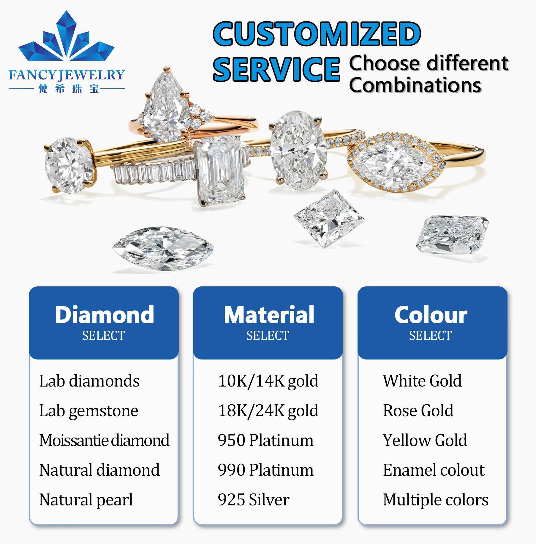 Custom Lab Grown Diamond Ring Women Wedding Engagement Lab Diamond Rings Gift 14k 18k Solid Gold IGI Certified