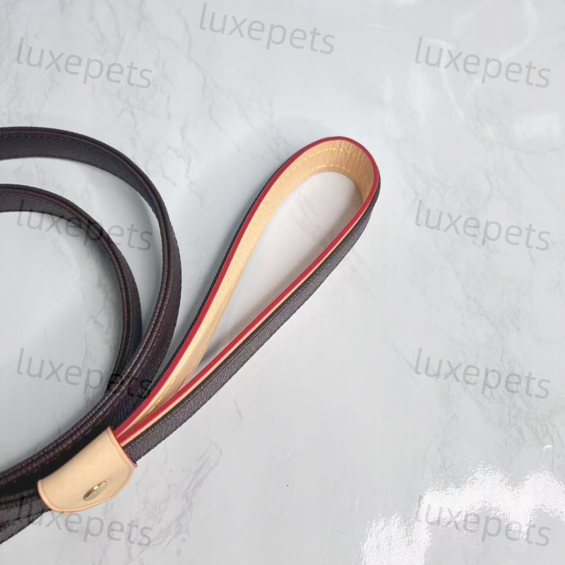 Fashion Brand Leather Dogs Collar Classic Old Flower Dog Collars Designer Adjustable Puppy Belt Leash Pet Outdoor Running Training Necklace Rope Tie S