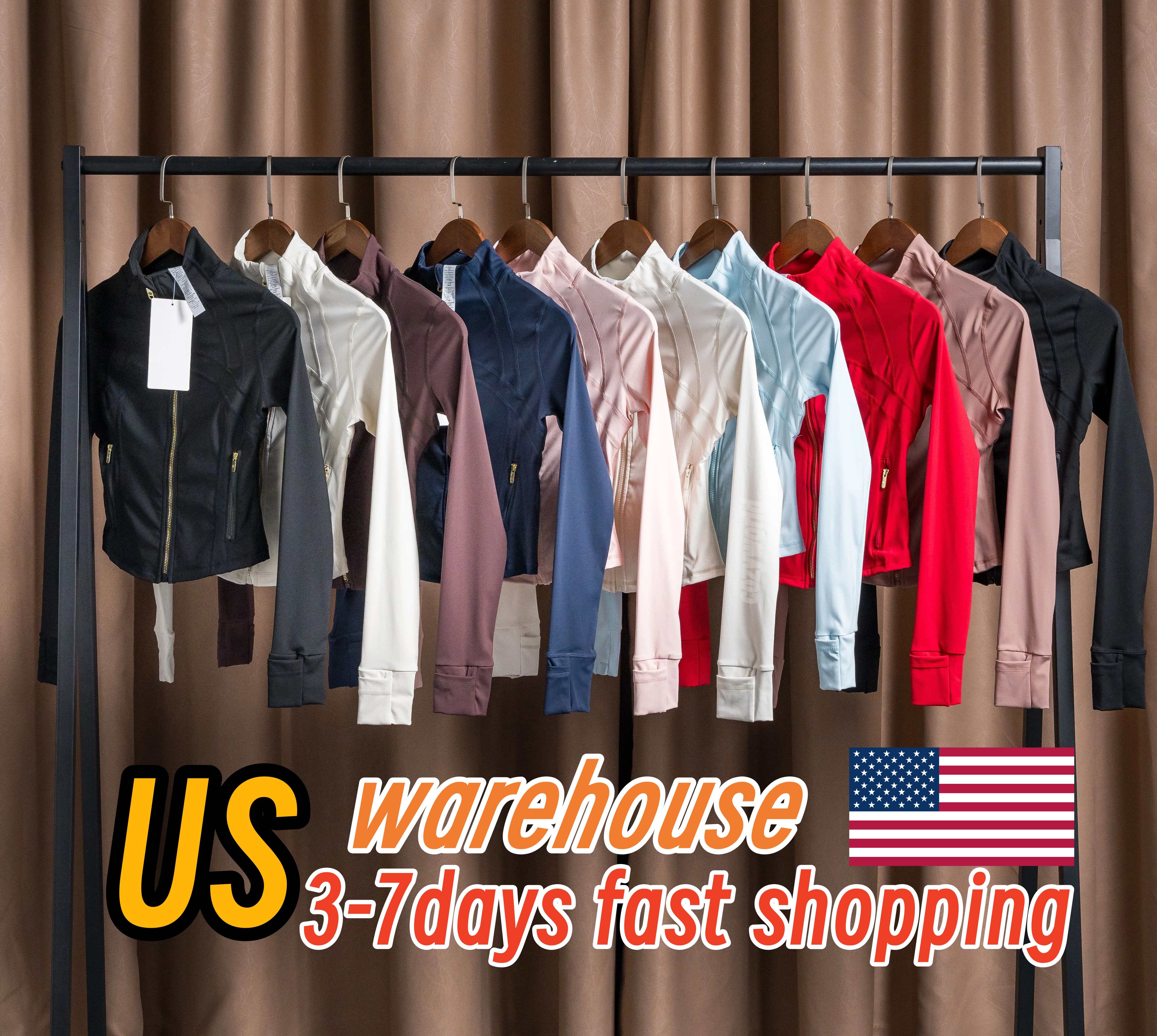 10A Sports Yoga Jacket Women Fitness Define Cropped Gold Zip Jacket Shorts Close-Fitting Elastic Quality Tracksuit Sweatshirt Jackets luluity lemonic men Women